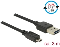 Delock 83851 Easy-usb a -> easyusb micro-b m/m adatkábel 3m fekete kép