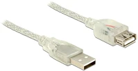 Delock 83880 Usb-a 2.0 - usb-a 2.0 m/f adatkábel hosszabbító 0.5m átlátszó kép