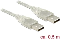 Delock 83886 Usb-a 2.0 - usb-a 2.0 m/m adatkábel 0.5m átlátszó kép