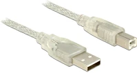 Delock 83892 Usb kábel 1 m usb 2.0 usb a usb b átlátszó kép