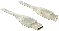 Delock 83894 Usb-a 2.0 -> usb-b 2.0 m/m adatkábel 2m átlátszó kép