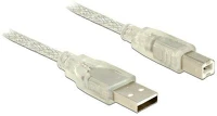 Delock 83896 Usb-a 2.0 m - usb-b 2.0 m adapterkábel 5m - áttetsző kép