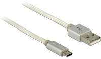 Delock 83917 Usb m - microusb m adatkábel 2m fehér kép