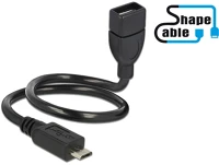 Delock 83927 Usb-b 2.0 micro -> usb-a 2.0 m/f adatkábel 0.35m fekete shapecable kép