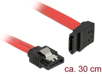 Delock 83973 Sata 3 f/f adatkábel 0.3m piros egyenes/90° fel kép