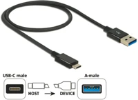 Delock 83983 Usb 3.1 type-c - usb type-a (apa -apa) kábel 1m - fekete kép