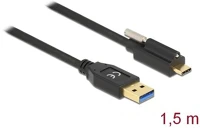 Delock 84028 usb-a 3.2 gen2 -> usb-c 3.2 gen2 m/m adatkábel 1.5m fekete csatlakozó kép