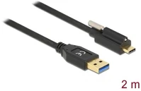 Delock 84031 usb-c 3.2 gen2 -> usb-a 3.2 gen 2 m/m adatkábel 2m fekete csatlakozó kép