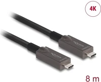 Delock 84147 Optikai usb-c 3.2 gen2 -> usb-c 3.2 gen2 m/m aktív adatkábel 8m fekete video+data+pd