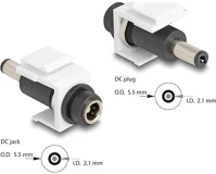 Delock 84174 keystone modul, dc 5,5 x 2,1 mm-csatlakozóhüvely, dc 5,5 x 2,1 mm méretű kép