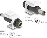 Delock 84176 keystone modul, dc 5,5 x 2,5 mm-csatlakozóhüvely, dc 5,5 x 2,1 mm méretű kép