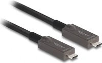 Delock 84179 Usb-c 3.2 gen2 -> usb-c 3.2 gen2 m/m adatkábel 15m fekete optikai, dp alt mode, pd 60w