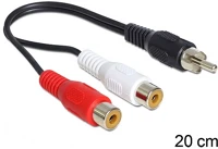 Delock 84493 2db rca -> rca f/m audio kábel 0.2m fekete kép
