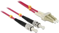 Delock 84685 Lc duplex -> st duplex m/m adatkábel 1m piros multimode om4 kép