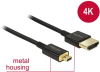 Delock 84785 Hdmi-a - hdmi micro-d (apa - apa) kábel 4.5m - fekete kép