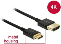 Delock 84787 Hdmi 2.0 -> hdmi mini c m/m video jelkábel 0.5m fekete slim premium kép