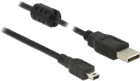 Delock USB 2.0 TYPE-A Usb-a - usb mini b (apa - apa) kábel 1m - fekete kép