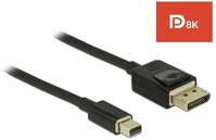 Delock V1.4 8K 2M Delock cable Displayport (M) -> Displayport mini (M) v1.4 8K 2m black kép