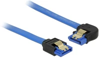 Delock 84986 Sata 3 f/f adatkábel 0.7m kék egyenes/90° bal kép