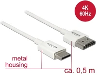 Delock 85141 Hdmi ethernet -> hdmi mini c m/m video jelkábel 0.5m fehér 4k 60hz kép