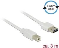 Delock USB 2.0-S B-TÍPUSÚ Easy-usb a -> usb-b 2.0 m/m adatkábel 3m fehér kép