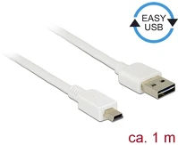 Delock 85157 Easy-usb a -> usb-b 2.0 mini m/m adatkábel 1m fehér kép