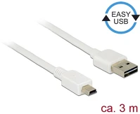 Delock 85161 Easy-usb a -> usb-b 2.0 mini m/m adatkábel 3m fehér kép