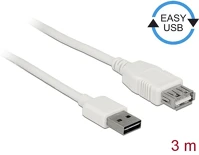 Delock 85201 Easy-usb a -> usb-a 2.0 m/f adatkábel hosszabbító 3m fehér kép