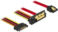 Delock 85229 Sata 3 -> sata 22pin m/f adatkábel 0.3m egyenes/90° le kép