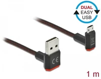 Delock A-TÍPUSÚ Easy-usb a -> easyusb micro-b m/m adatkábel 1m fekete 90° fel/le kép
