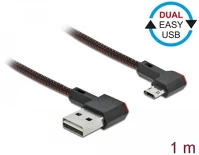 Delock A-TÍPUSÚ Easy-usb a -> easyusb micro-b m/m adatkábel 2m fekete 90° bal/jobb kép