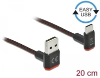 Delock A-TÍPUSÚ Easy-usb a -> usb-c m/m adatkábel 0.2m fekete 90°/90° fel/le kép