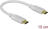 Delock 85357 Usb-c -> usb-c m/m töltő adapter 0.15m fehér pd 100w, e-marke kép