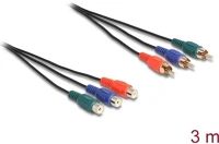 Delock 85370 3db rca -> 3db rca m/f adatkábel hosszabbító 3m fekete kép