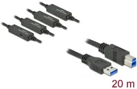 Delock 85382 Usb-a 3.2 gen1 -> usb-b 3.2 gen1 m/m aktív adatkábel 20m fekete kép