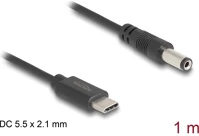 Delock 85397 Usb type-c  tápkábel - dc 5,5 x 2,1 mm méretű apa 1 m kép