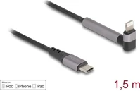Delock 85405 Usb-c 3.1 gen1 -> lightning m/m adatkábel 1.5m fekete-szürke egyenes/90° kép