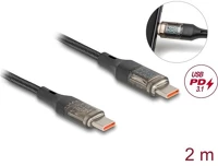 Delock 85409 Usb-c -> usb-c m/m töltőkábel 2m fekete töltés kijelzővel kép