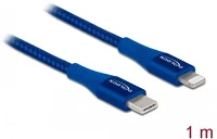 Delock 85416 Usb-c -> lightning m/m adatkábel 1m kék mfi kép