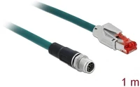 Delock 85425 M12 8pin x-code -> rj45 m/m adatkábel 1m kék pvc kép