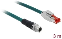 Delock 85427 M12 8pin x-code -> rj45 m/m adatkábel 3m kék pvc kép