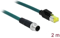 Delock 85442 M12 4pin d-code -> rj45 hirose m/m adatkábel 2m kék kép