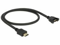 Delock 85463 Hdmi m/f video jelkábel 0.5m fekete panel-mount kép