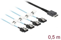 Delock 85468 Oculink sff-8611 -> 4db sata m/f adatkábel 0.5m kép