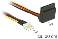Delock 85511 Floppy power -> sata power 15pin m/f tápkábel 0.3m kép