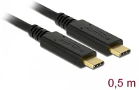 Delock 85529 Usb 3.1 gen 2 (10 gbps) kábel type-c a type-c 0,5 m pd 5 a e-marker kép