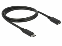 Delock 85533 Usb-c - usb-c m/f adatkábel hosszabbító 1m fekete kép