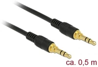 Delock 85545 jack stereo 3,5mm (3pin) -> jack stereo 3,5mm (3pin) m/m audio kábel 0.5m kép