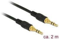 Delock 85549 jack stereo 3,5mm (3pin) -> jack stereo 3,5mm (3pin) m/m audio kábel 2m kép