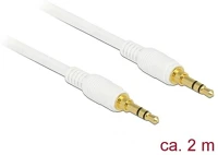 Delock 85550 Jack stereo 3,5mm (3pin) -> jack stereo 3,5mm (3pin) m/m audio kábel 2m fehér kép